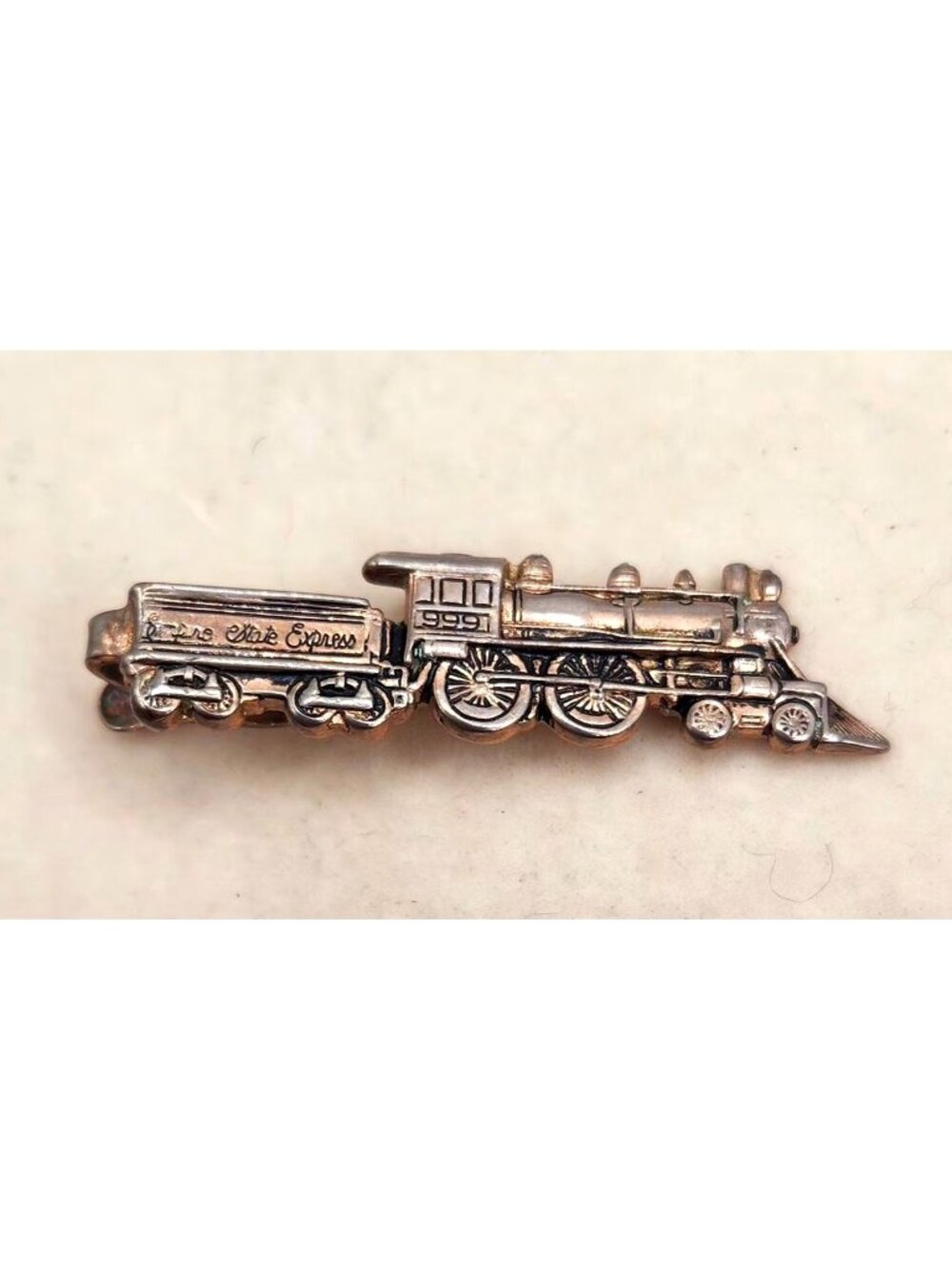 Empire State Express Train Engine Pin Silver-Tone 9991